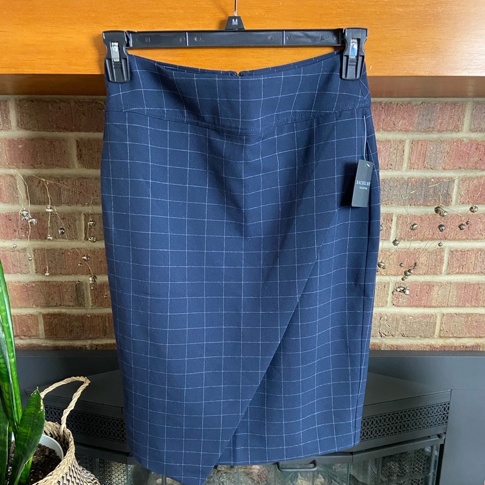 NWT Rachel Roy Navy Wrap Pencil Skirt, Size 2